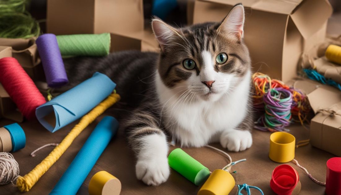 DIY cat enrichment ideas using household items
