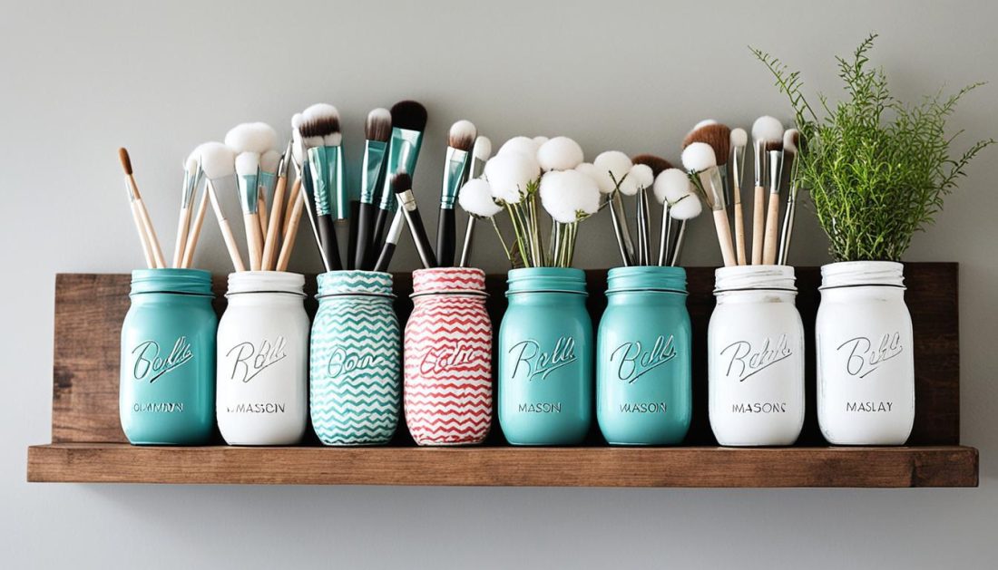 Repurposing mason jars for creative home organization