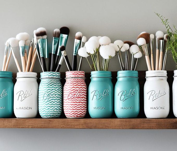 Repurposing mason jars for creative home organization