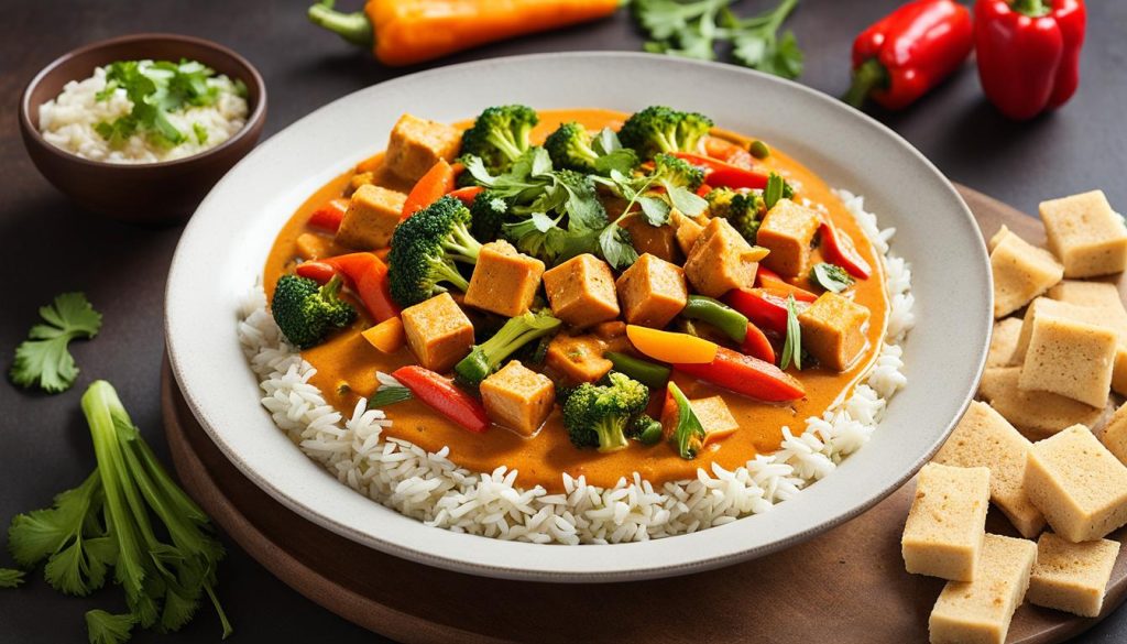 Vegetarian Panang curry with tofu