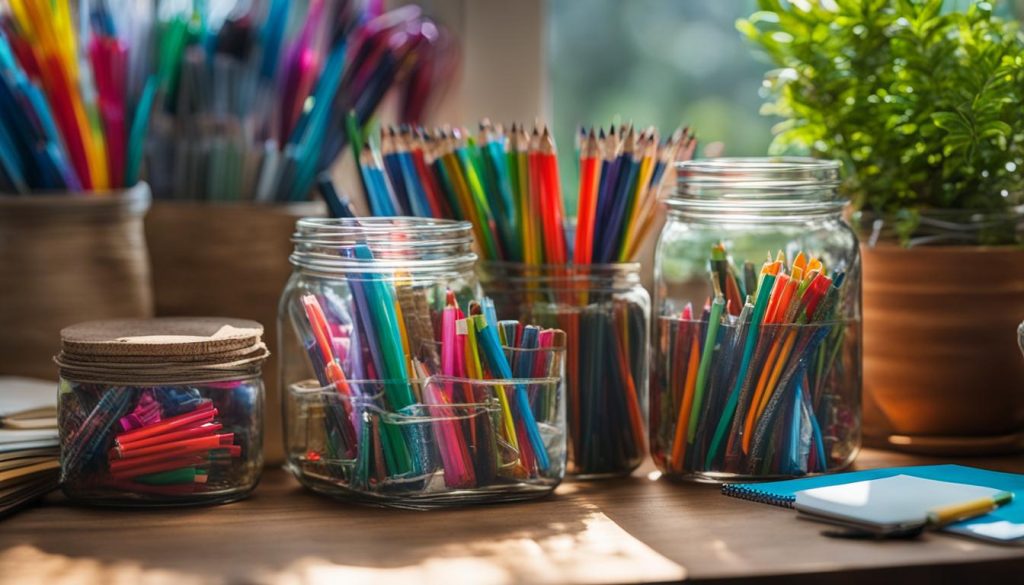 mason jar office supplies