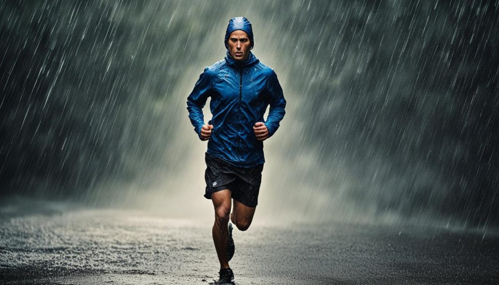 running in rain